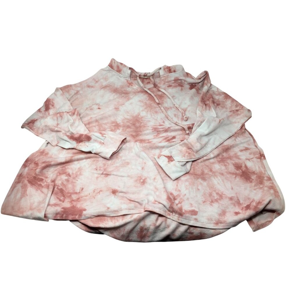 Como Blu Womens Size 2X Pink Tie Dyed Hoodie that ties in the front